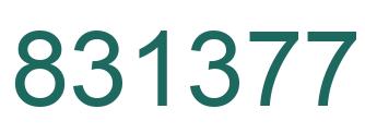 Number 831377 green image