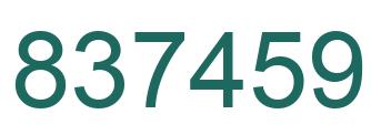 Number 837459 green image