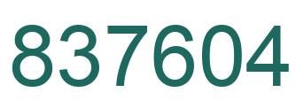 Number 837604 green image