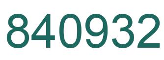 Number 840932 green image