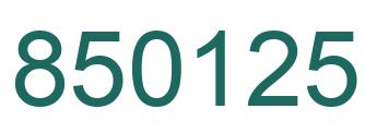 Number 850125 green image