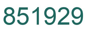 Number 851929 green image