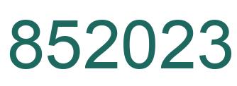 Number 852023 green image
