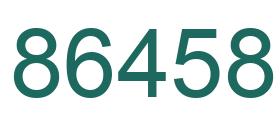 Number 86458 green image