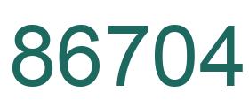 Number 86704 green image
