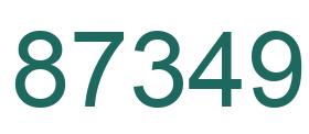 Number 87349 green image