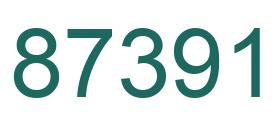 Number 87391 green image
