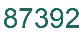 Number 87392 green image