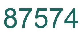 Number 87574 green image