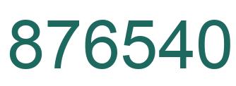 Number 876540 green image