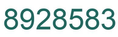 Number 8928583 green image