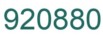 Number 920880 green image