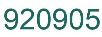 Number 920905 green image