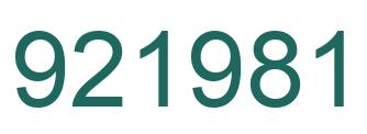 Number 921981 green image