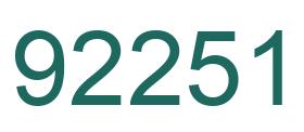 Number 92251 green image