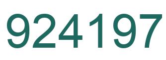 Number 924197 green image