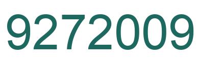 Number 9272009 green image