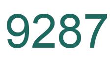 Number 9287 green image