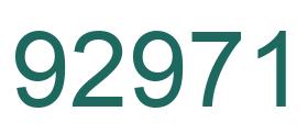 Number 92971 green image