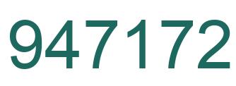 Number 947172 green image