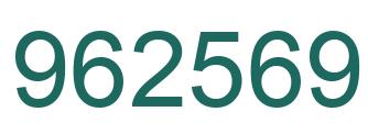 Number 962569 green image