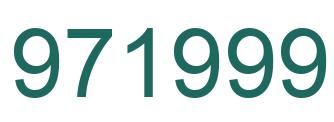 Number 971999 green image