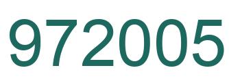 Number 972005 green image