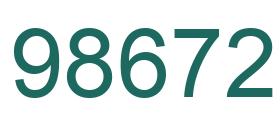 Number 98672 green image