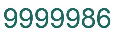 Número 9999986 imagen verde