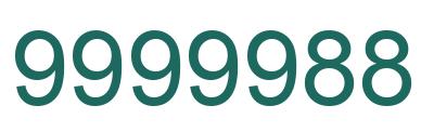 Número 9999988 imagen verde