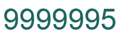 Número 9999995 imagen verde