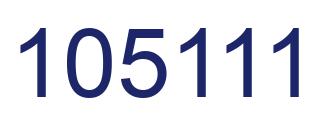 Number 105111 blue image