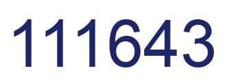 Number 111643 blue image