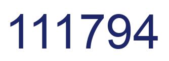Number 111794 blue image