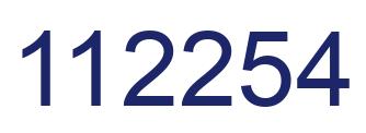 Number 112254 blue image