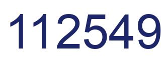 Number 112549 blue image