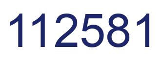 Number 112581 blue image