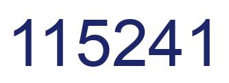 Number 115241 blue image