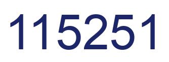 Number 115251 blue image