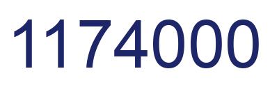 Number 1174000 blue image