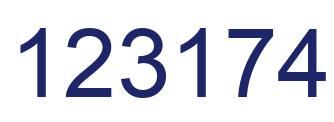 Number 123174 blue image