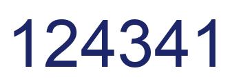 Number 124341 blue image
