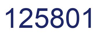 Number 125801 blue image