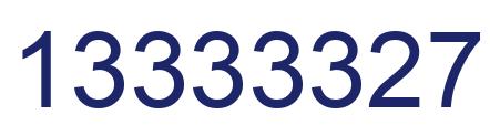 Number 13333327 blue image