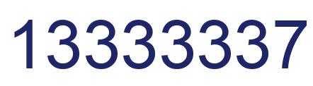Number 13333337 blue image