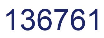 Number 136761 blue image