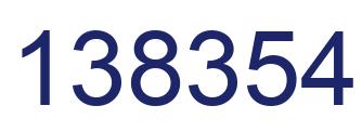 Number 138354 blue image