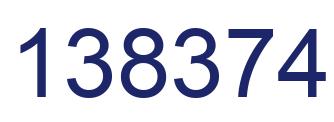 Number 138374 blue image