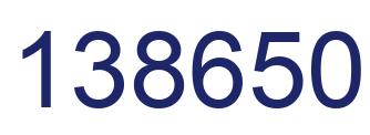 Number 138650 blue image