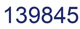 Number 139845 blue image